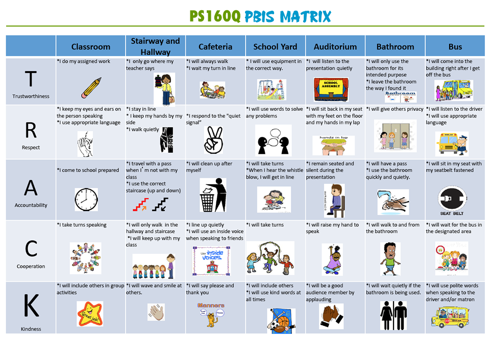 pbis matrix